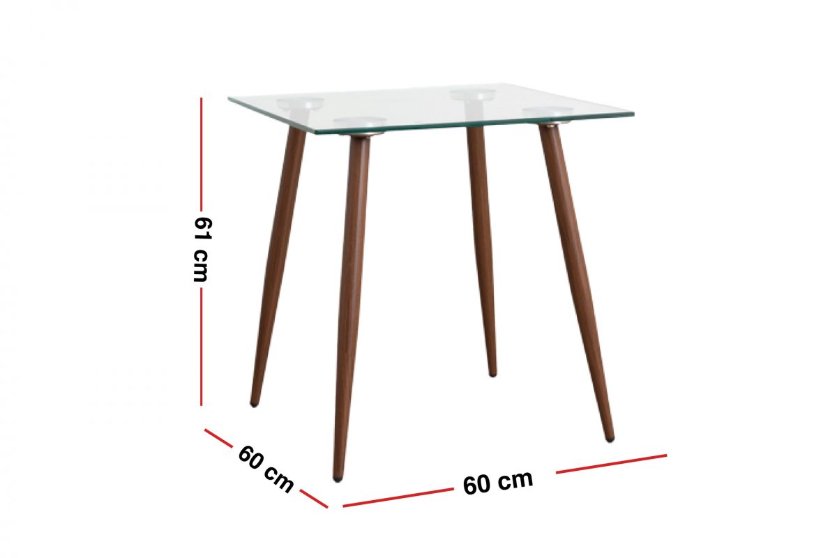 NORDIC Glass Top Square End Table