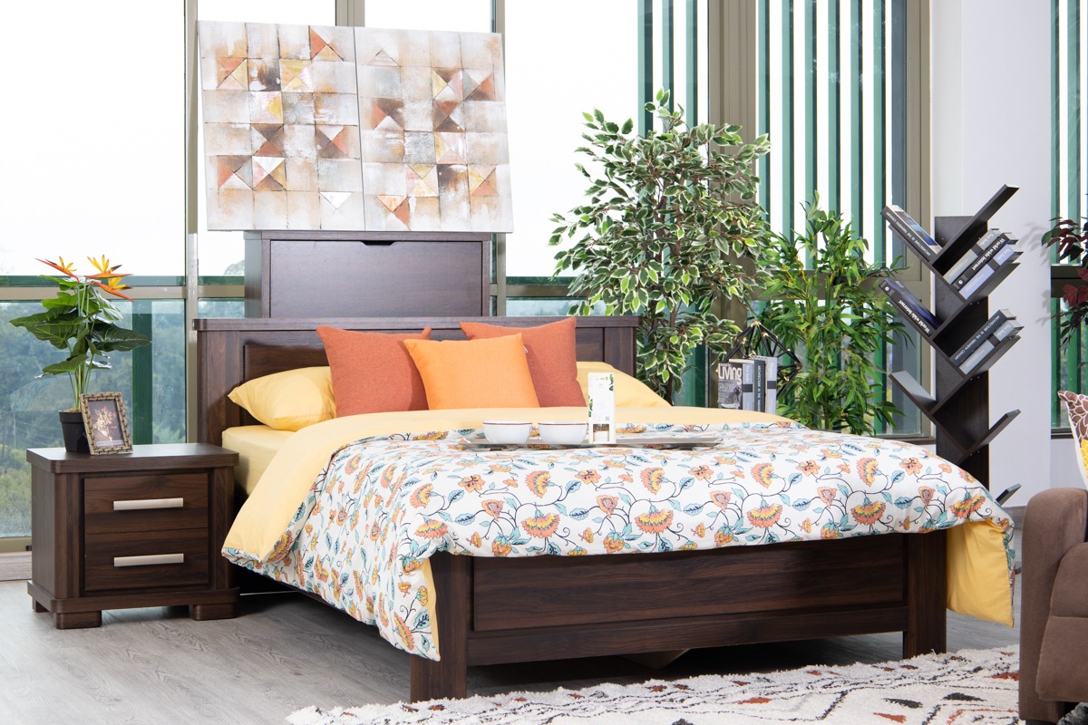 BRETON King Bed + 2 Nightstands Furniture Palace