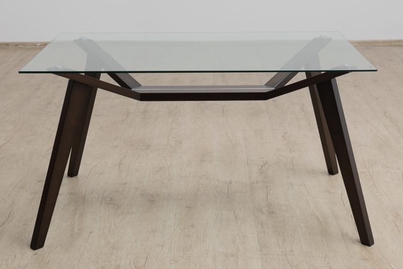 GAVIN Glass Top Dining Table + 6 Chairs