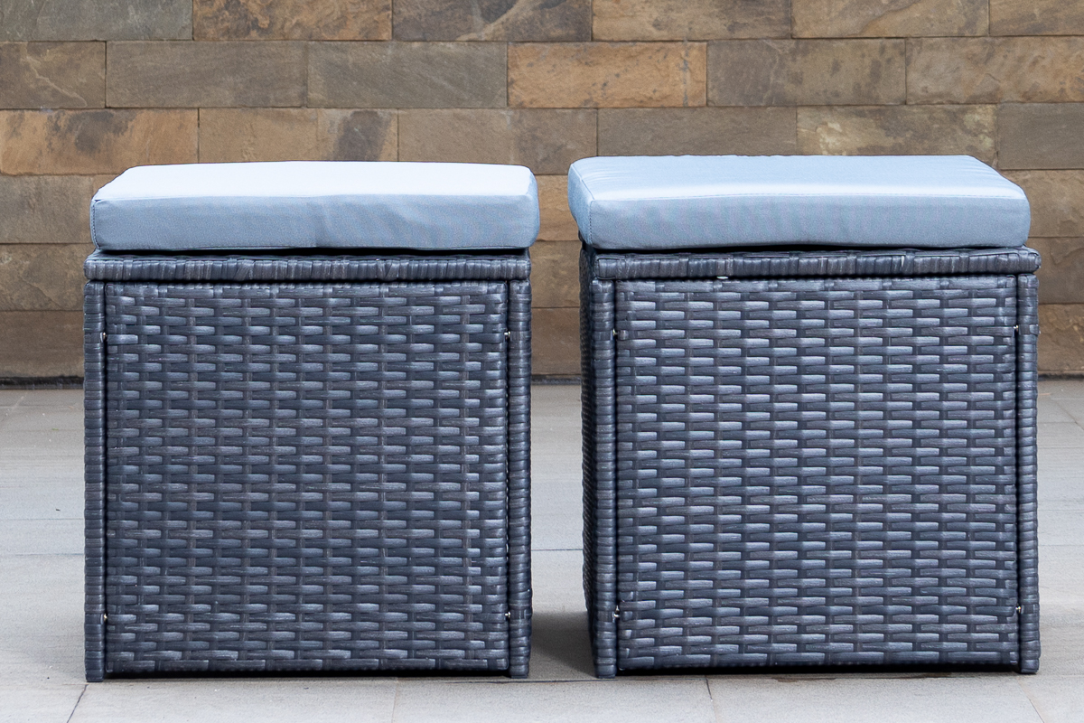 TUSCANY Outdoor Balcony Set (2 chairs + Table + 2 Ottomans)