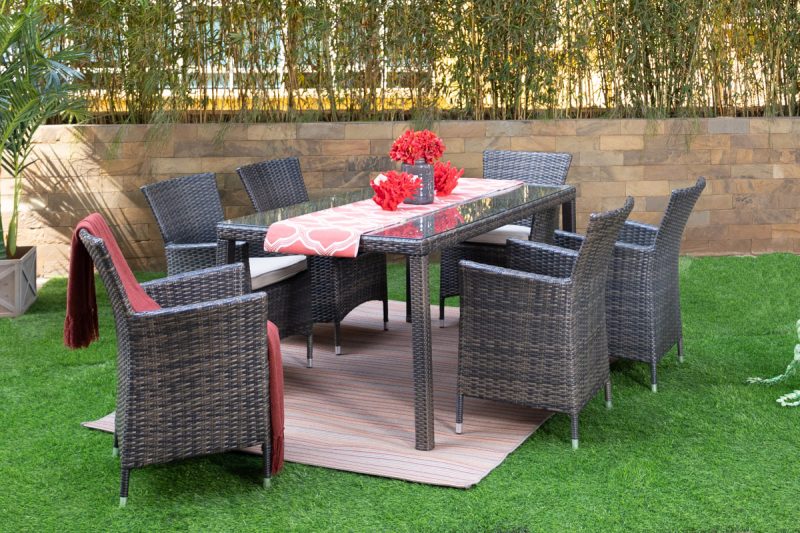 JAMAICA 6 Seater Outdoor Dining Table + 6 Chairs