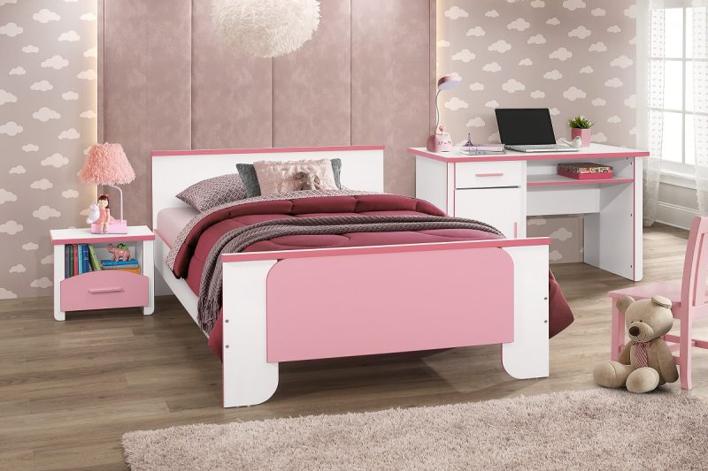 ISABELLA Single King Bed + 1 Nightstand