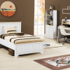 mango single bed + 1 nightstand + study desk + chiffonier + sleepezee single mattress