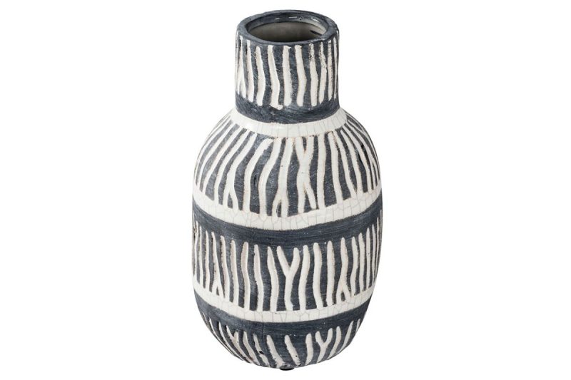 home decor - 1705 tan and black ceramic vase