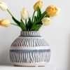 home decor - 1706 tan and black ceramic vase (short)