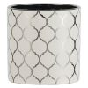 home decor - 1859 silver and white ogee planter
