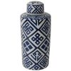 home decor - 69667 valora blue and white cylinder jar (small)