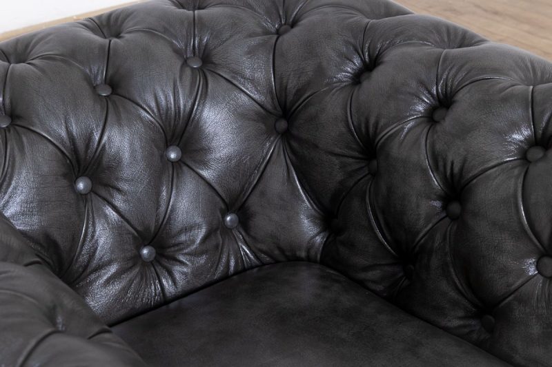 chesterfield 3 seater leather sofa
