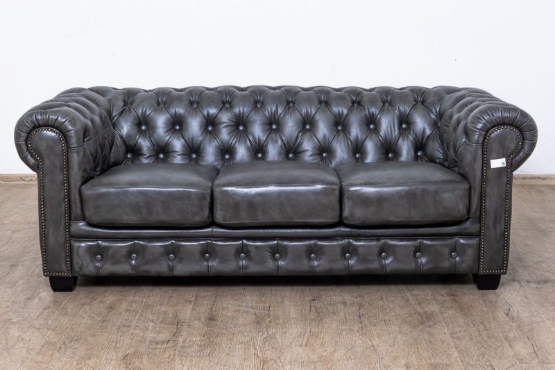 chesterfield 3 seater leather sofa