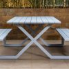barry 6  seater outdoor dining table + 2 benches