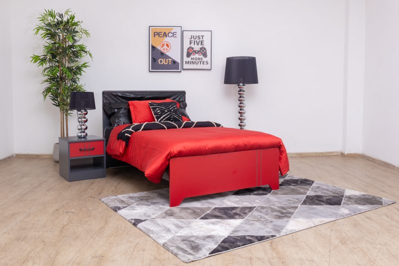 flow single bed + 1 nightstand + study desk + chiffonier + sleepezee single size mattress