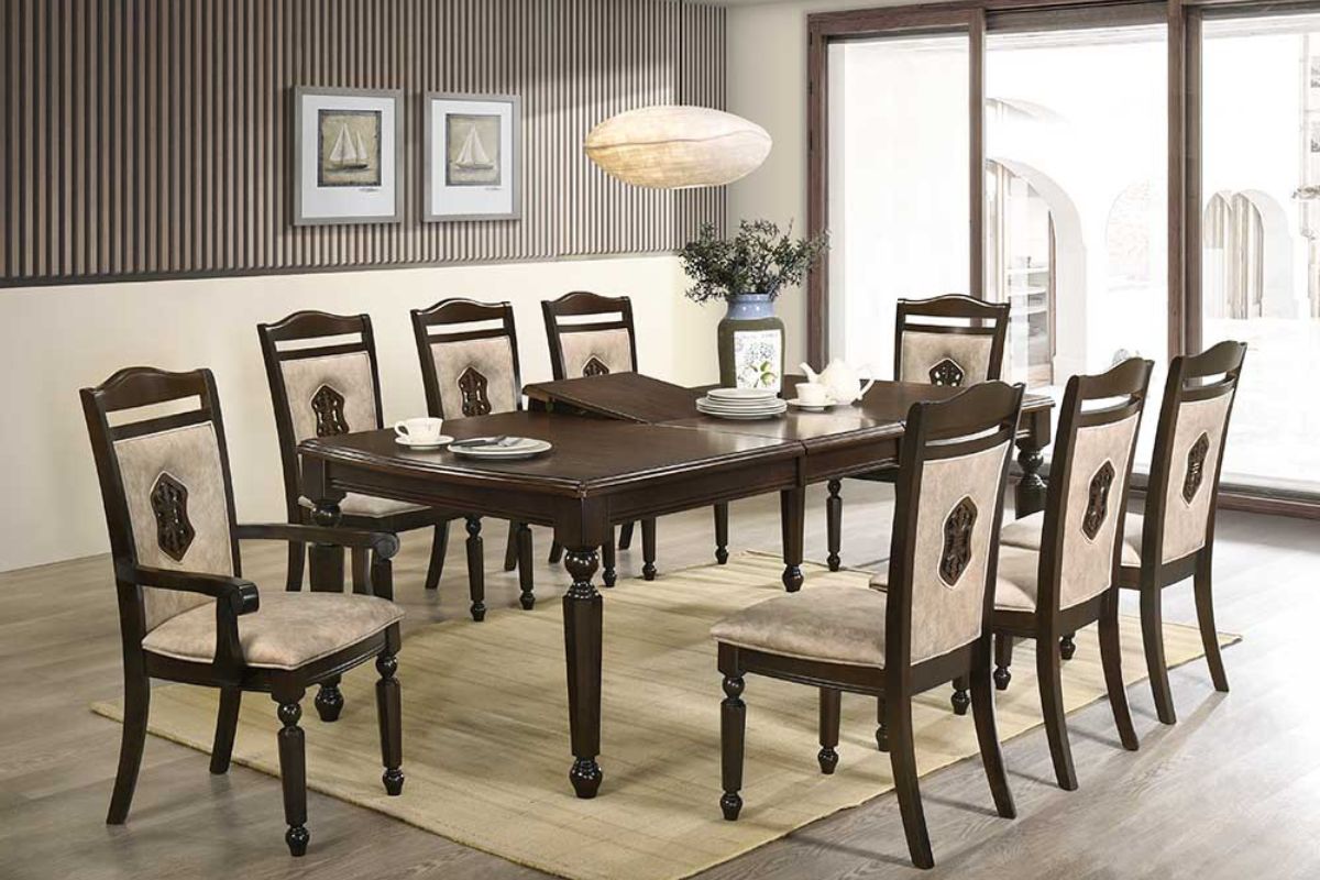 mindy dining table + 10 chairs