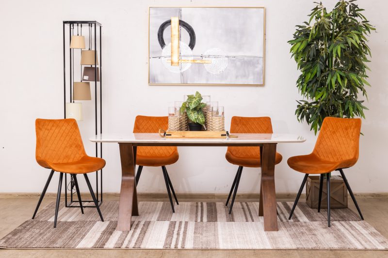marrone dining table + 6 jasper chairs