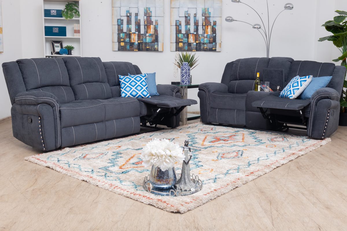 kaycie 7 seater fabric recliner sofa (3+2+1+1)