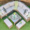 angelina outdoor corner sofa + coffee table + 2 ottomans