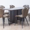 furion glass top dining table + 6 chicago chairs