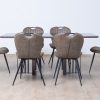 furion glass top dining table + 6 chicago chairs