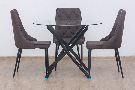 zion dining table + 4  cora chairs