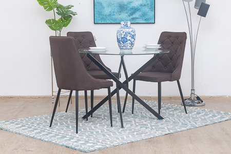 zion dining table + 4  cora chairs