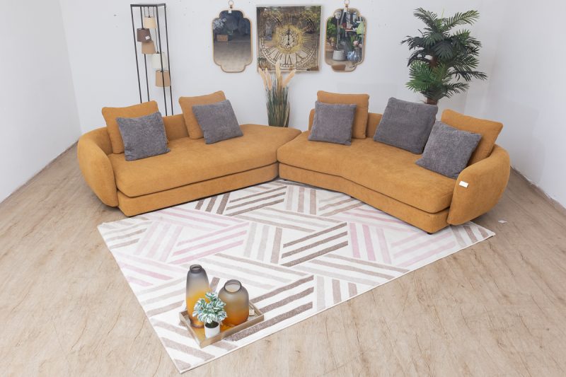 swan fabric corner sofa