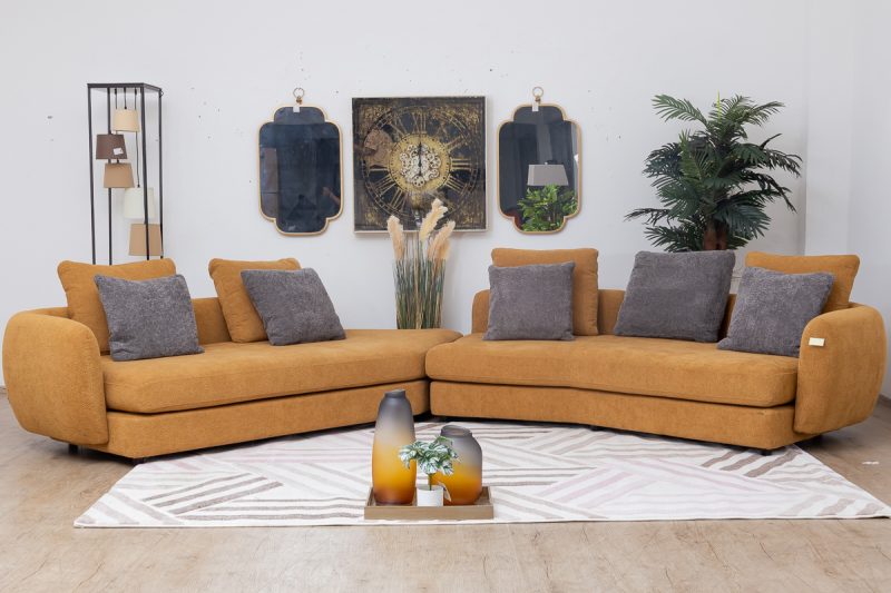 swan fabric corner sofa