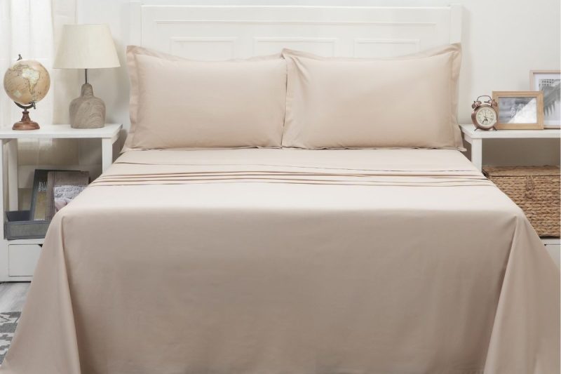 eden sand dune king flat sheet + fitted sheet + 2 pillow cases