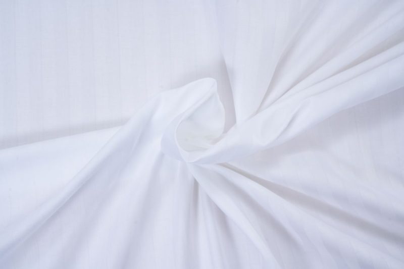 satin stripes white king flat sheet + fitted sheet + 2 pillow cases
