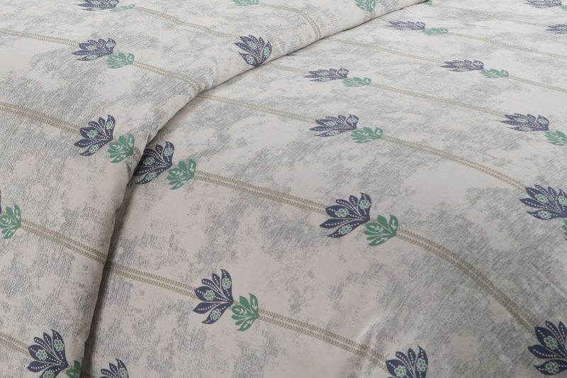 water lily blue queen duvet cover + 2 pillow cases