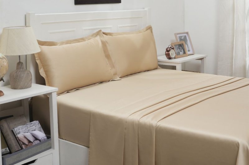 viola marzipan king flat sheet + 2 pillow cases