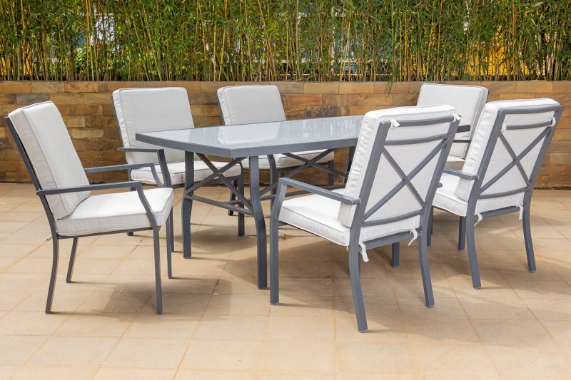 collin outdoor dining table + 6 chairs