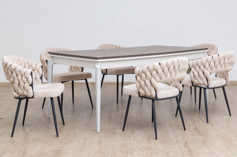 basalto dining table + 6 malaika chairs