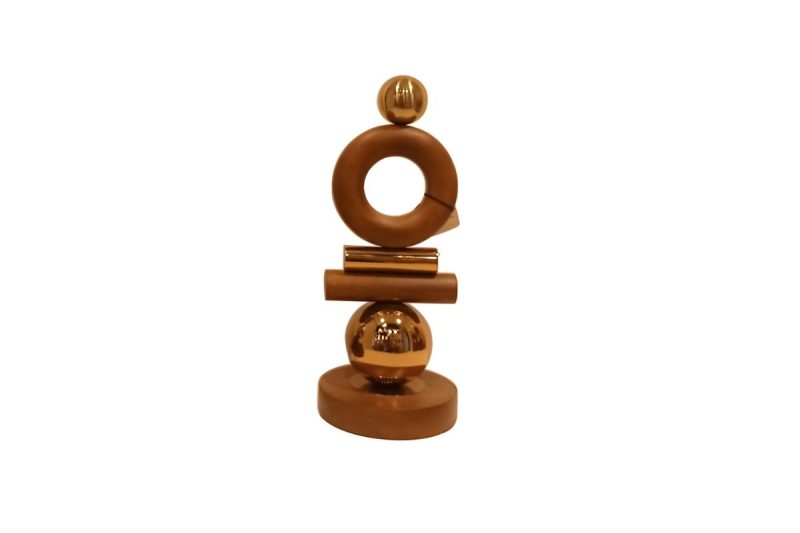 home decor -ac-ir-1208 - wooden ring on logs sculpture