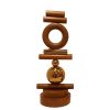 home decor -ac-ir-1220 - wooden ring on logs sculpture