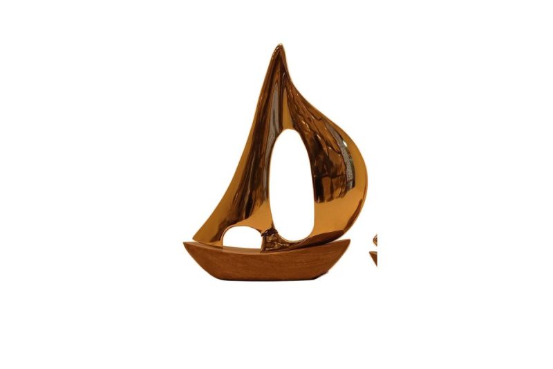 home decor -ac-al-982 l - yatch with wooden base