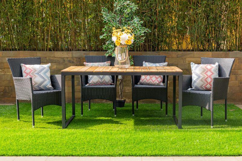 nod outdoor dining table + 6 chairs