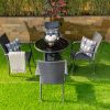 gudjhem outdoor round dining table + 4 chairs