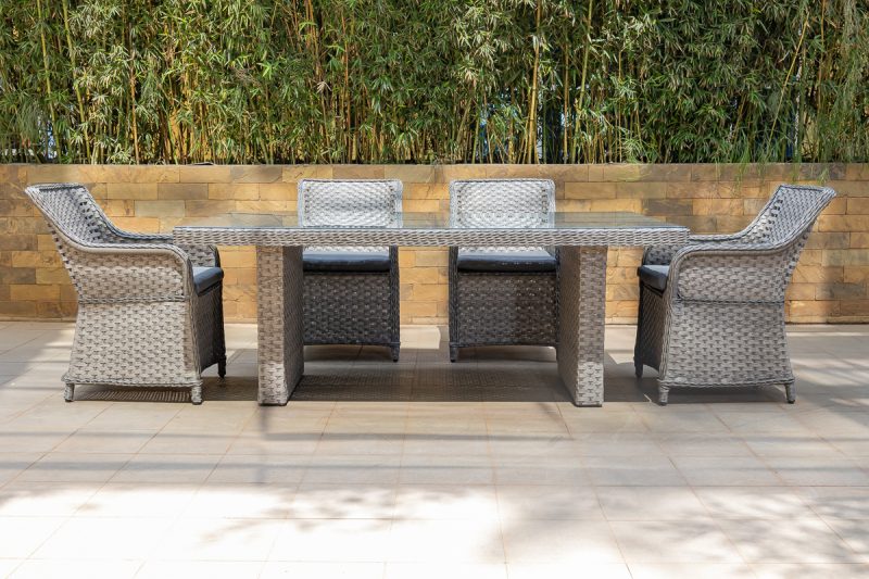 sally outdoor dining table + 6 chairs