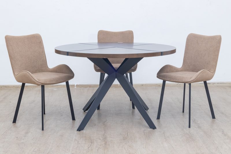 drake-1.2m dining table + 4 trienachairs