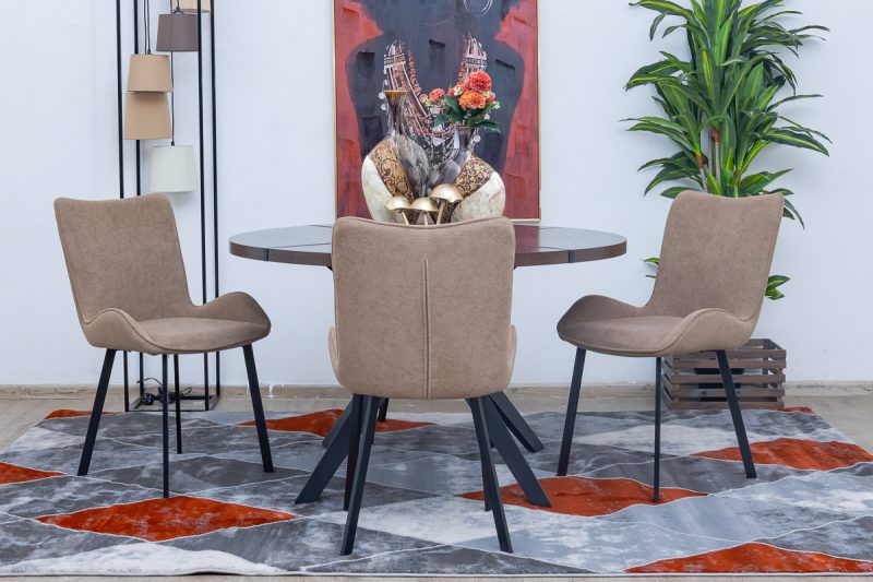 drake-1.2m dining table + 4 trienachairs