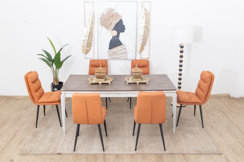 basalto dining table + 6 mimo chairs