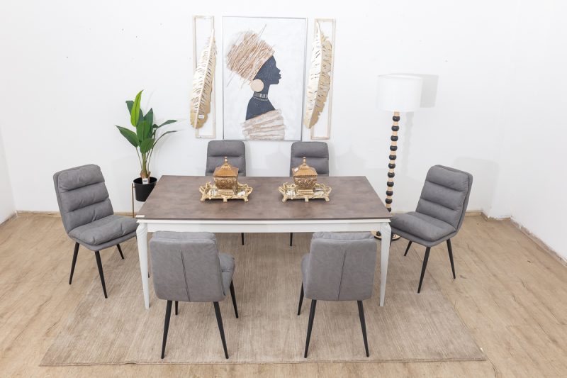 basalto dining table + 6 mimo chairs