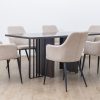 furion glass top dining table + 6 rum chairs