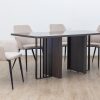 furion glass top dining table + 6 rum chairs