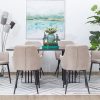 furion glass top dining table + 6 rum chairs