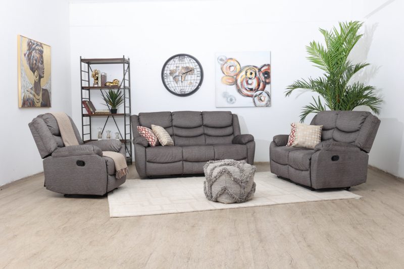 dakota 6 seater fabric recliner sofa (3+2+1)