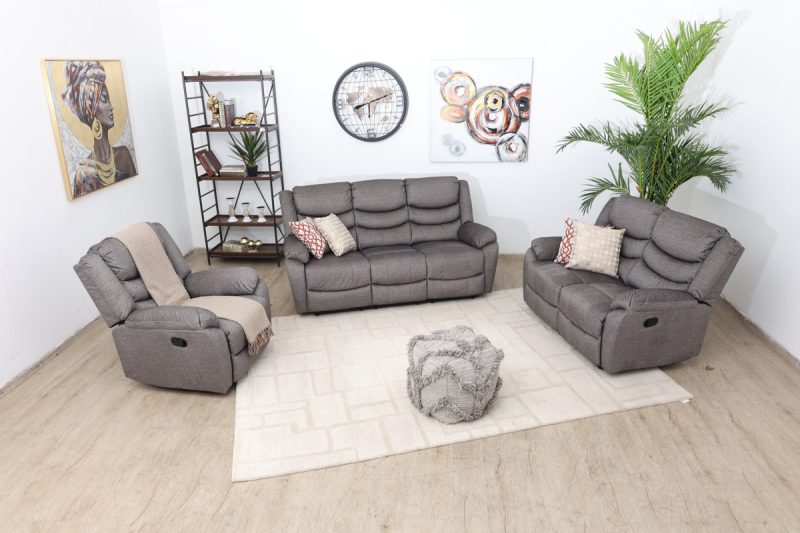 dakota 6 seater fabric recliner sofa (3+2+1)