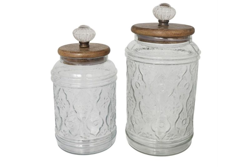 home decor -97513- set of two- glass jar