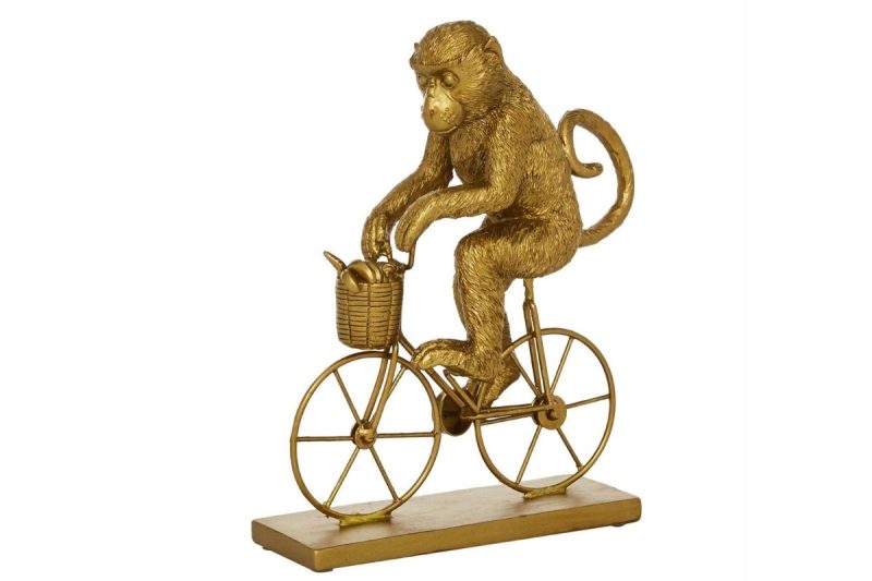 home decor -58062- gold monkey sculpture