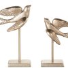 home decor -47134- set of two-  metal bird decor