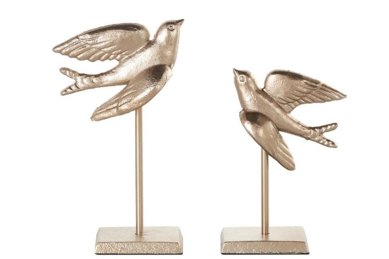 home decor -47134- set of two-  metal bird decor